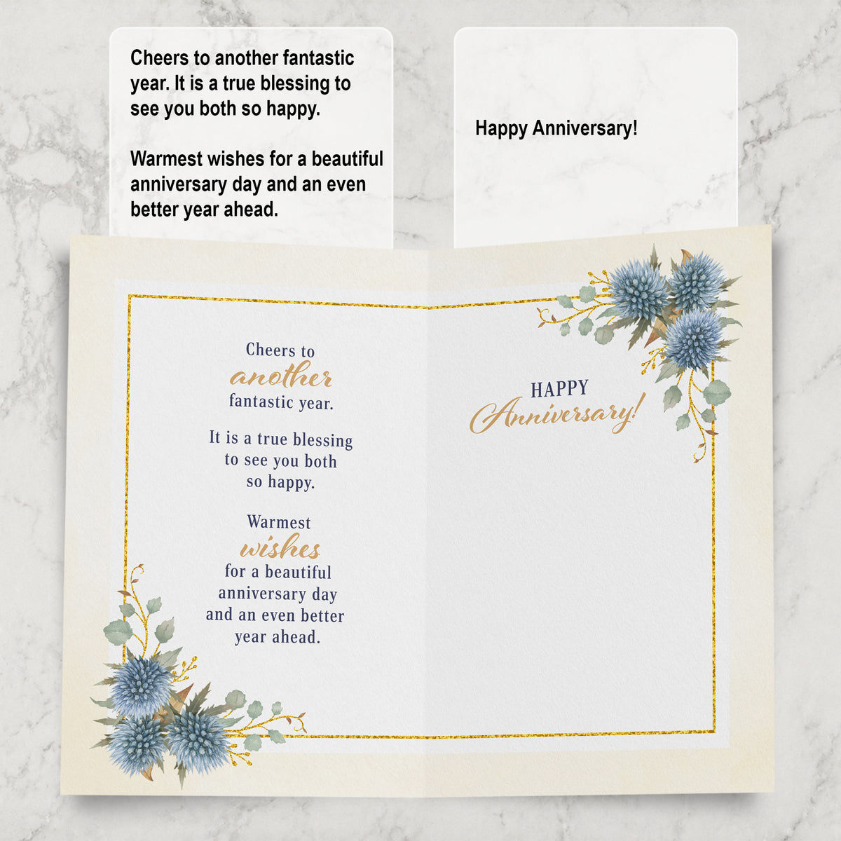Anniversary Card For Son and Daughter In Law — inside