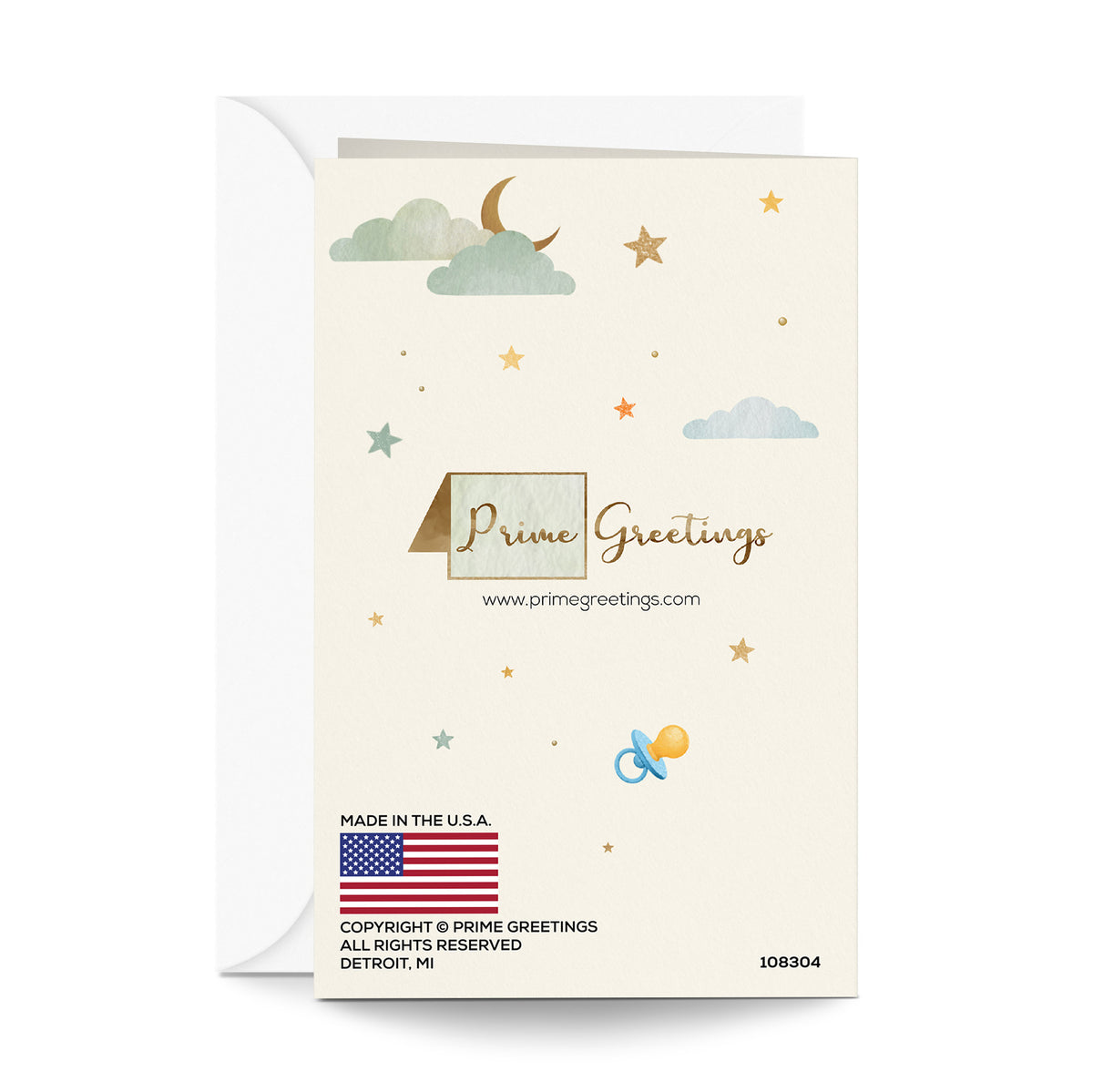 New Baby Shower Congratulations Card — back
