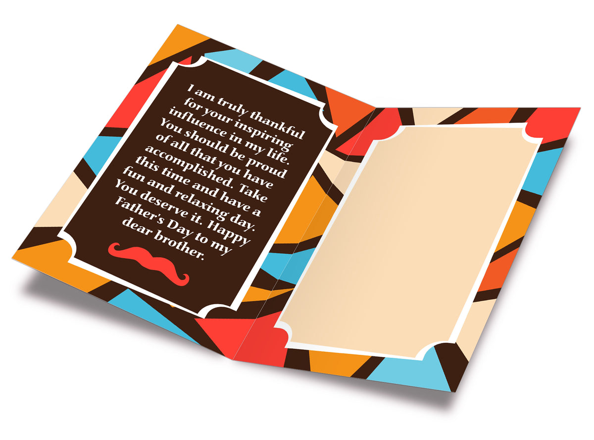 Father's Day Card For Brother — open card inside