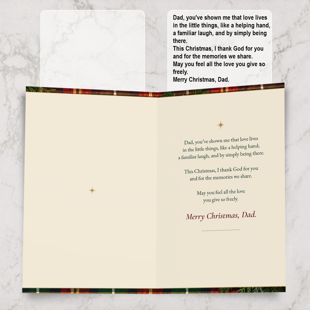 Religious Dad Christmas Card — inside