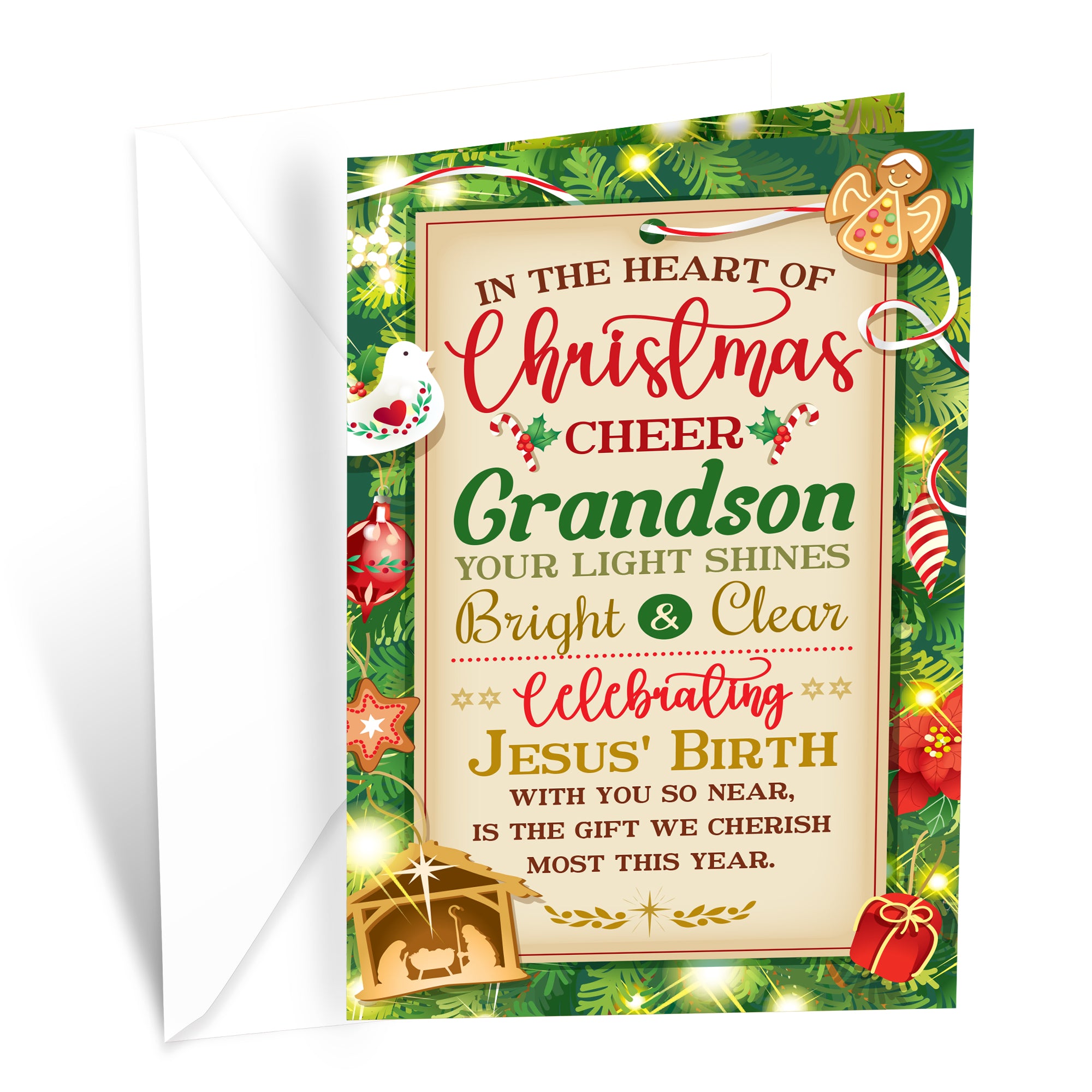 Religious Grandson Christmas Card