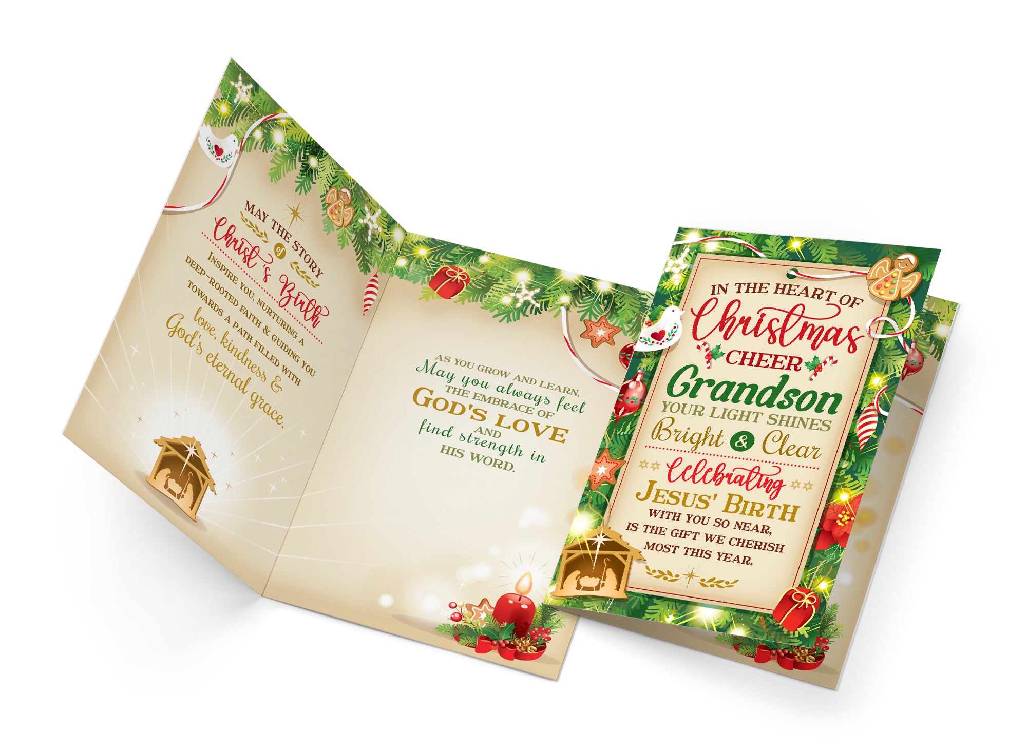 Religious Grandson Christmas Card