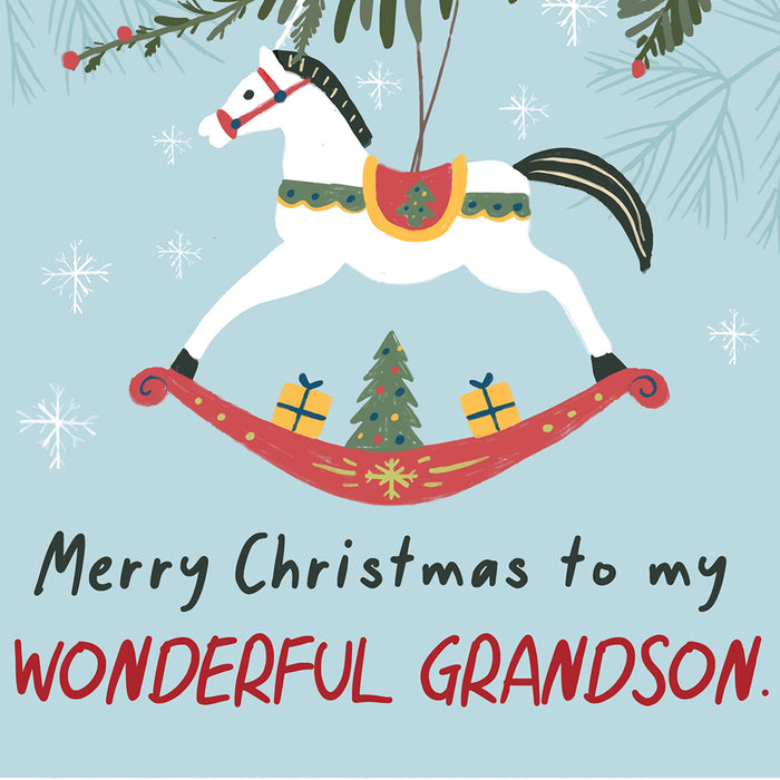 Merry Christmas Card For Grandson