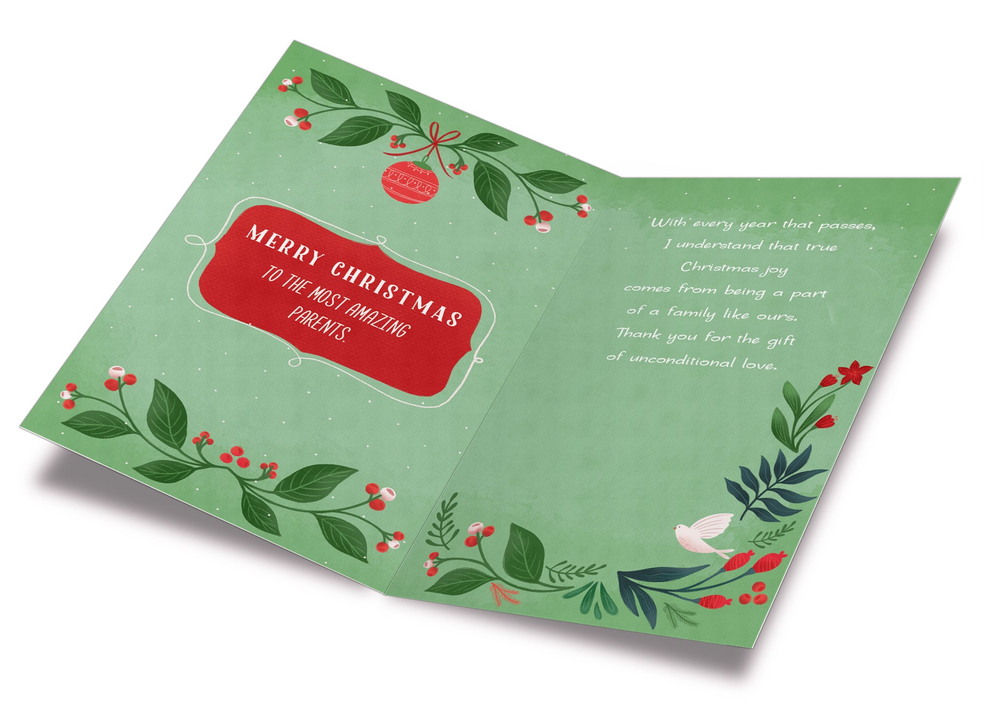 Merry Christmas Card For Parents