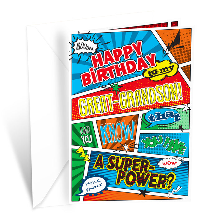 Great Grandson Birthday Card Superhero Theme