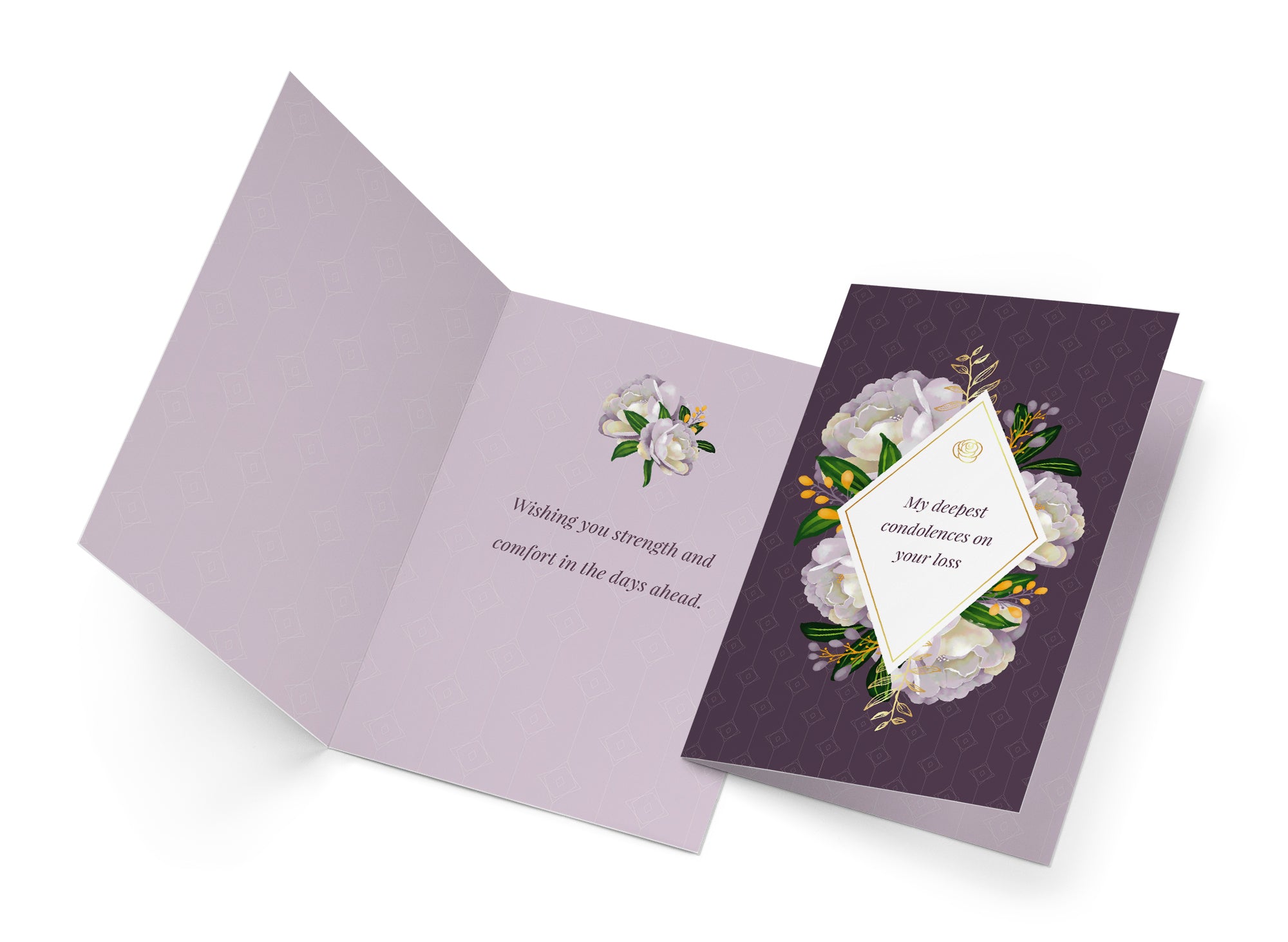 Sympathy Card Purple Flowers