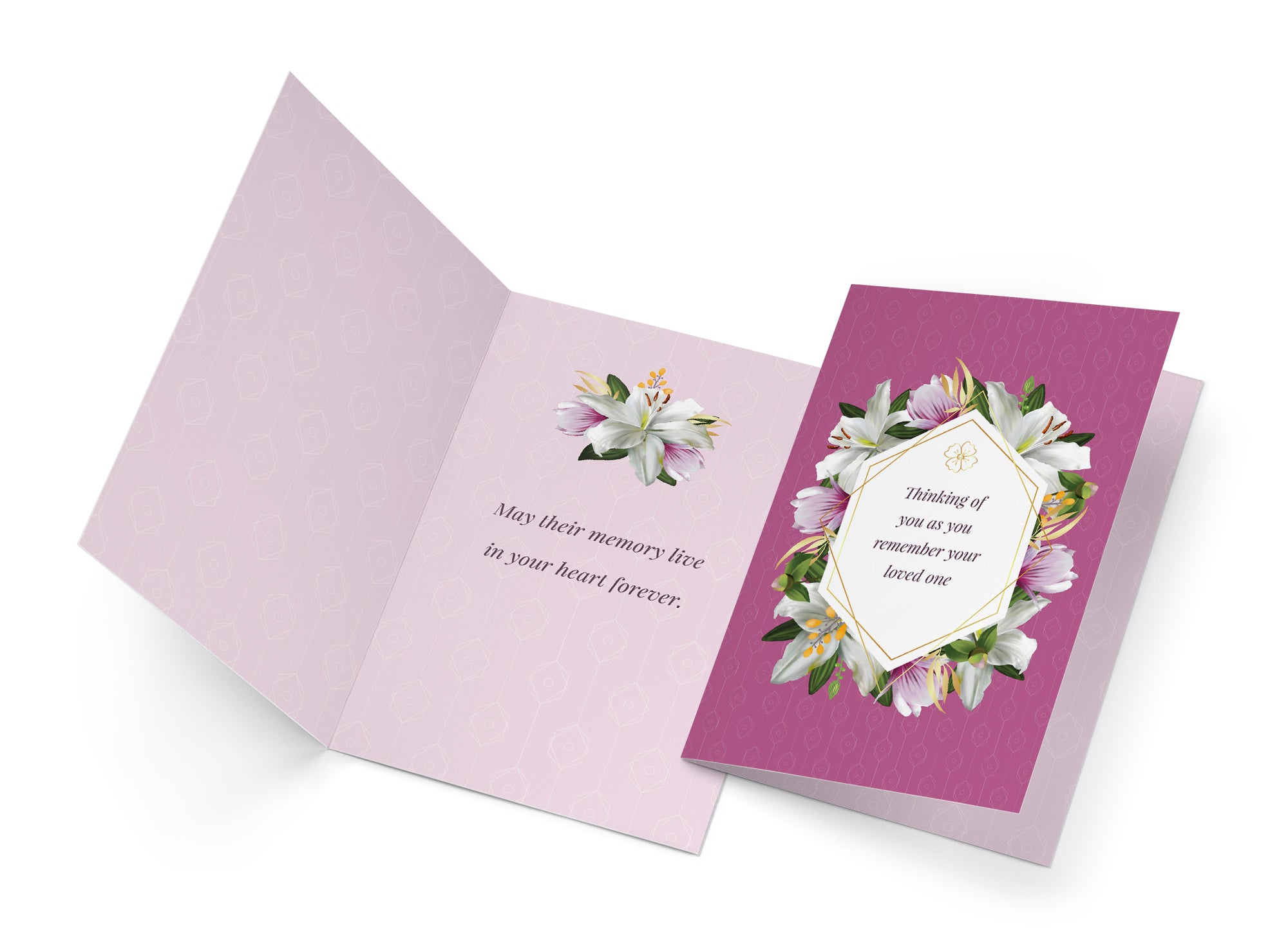 Sympathy Card Pink Flowers