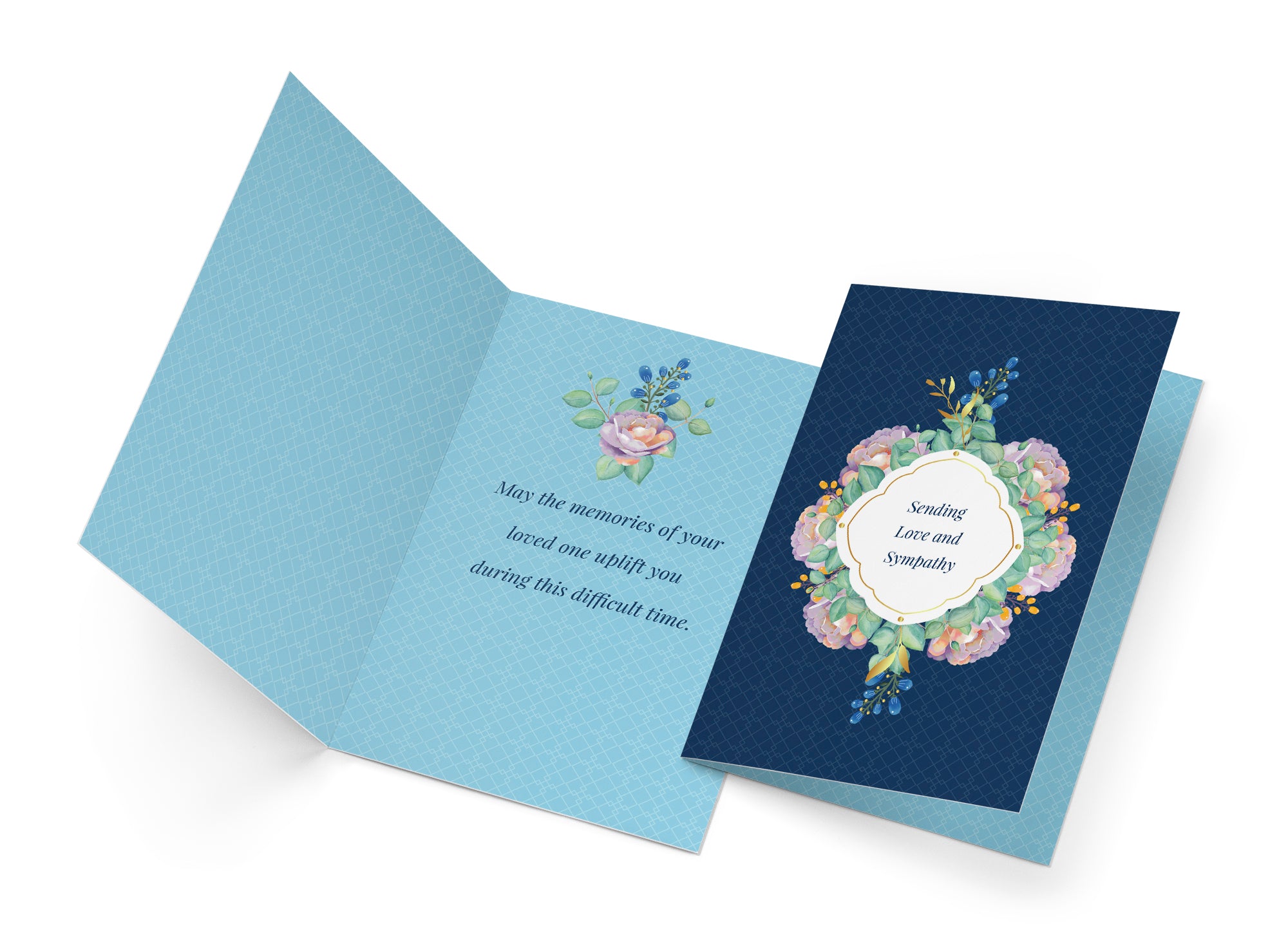 Sympathy Card Blue Flowers