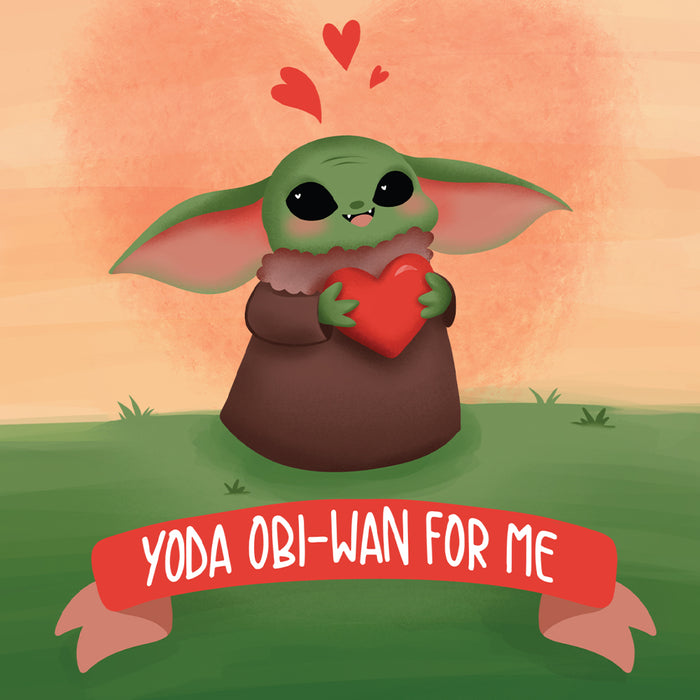 Funny Yoda Pun Valentine's Day Card