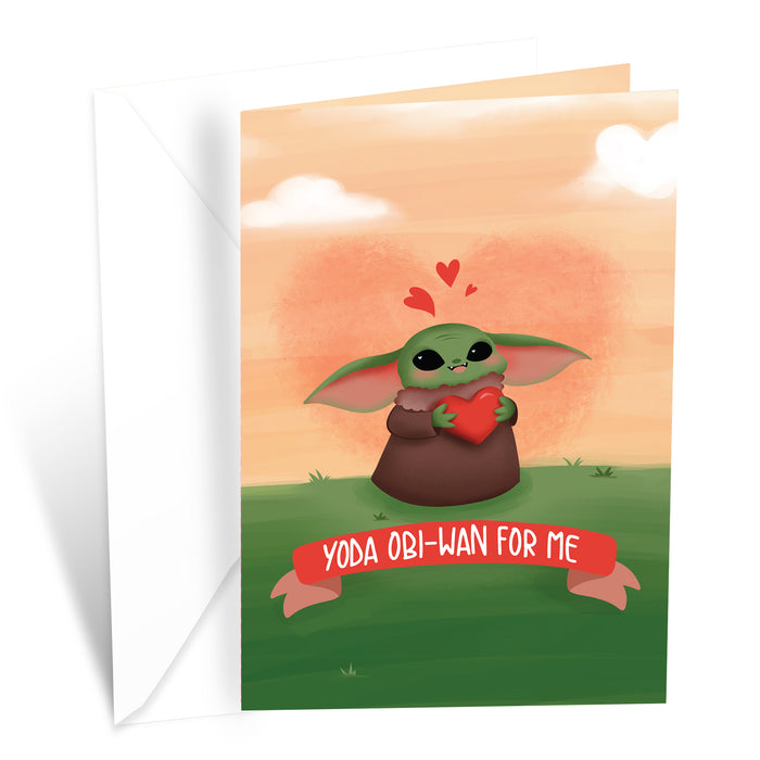 Funny Yoda Pun Valentine's Day Card