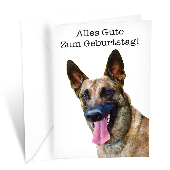 Funny Dog Birthday Card Pun With German Shepherd