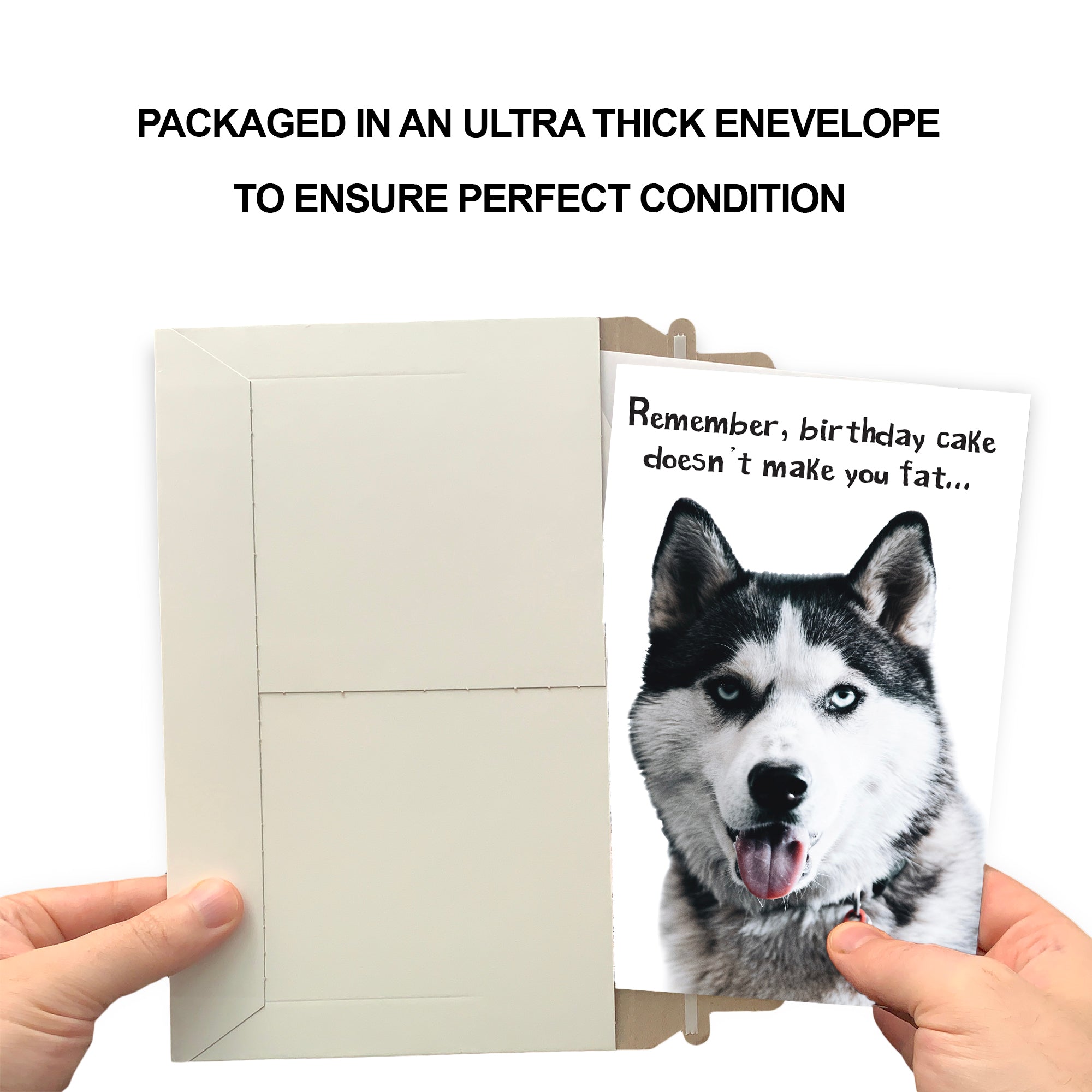 Funny Dog Birthday Card Pun With Husky