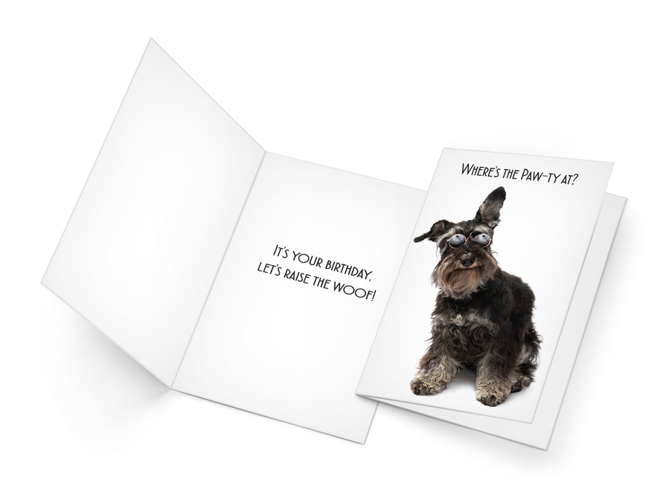 Funny Dog Birthday Card Pun With Poodle With Sunglesses
