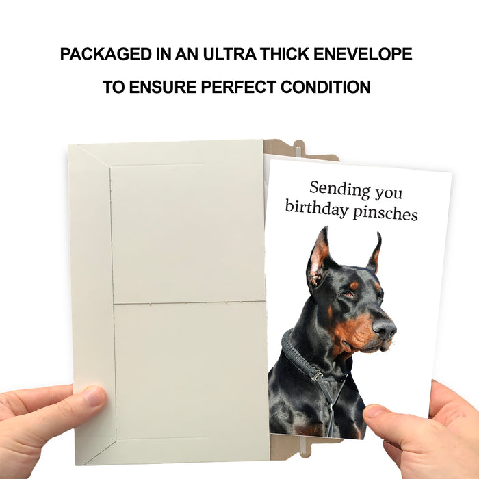 Funny Dog Birthday Card Pun With Doberman Pinscher