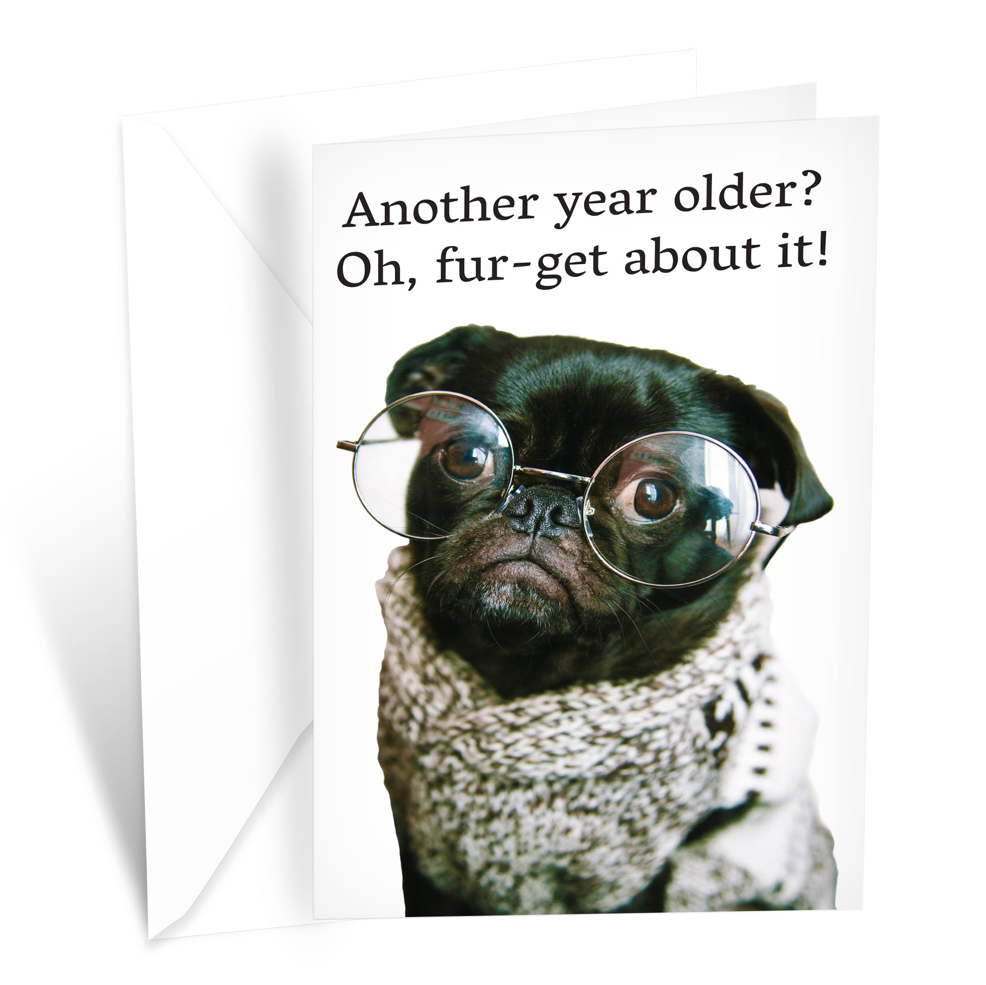 Funny Dog Birthday Card Pun With Pug
