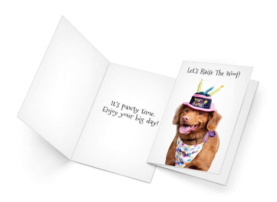 Funny Dog Birthday Card Pun With Golden Retriever Party Hat