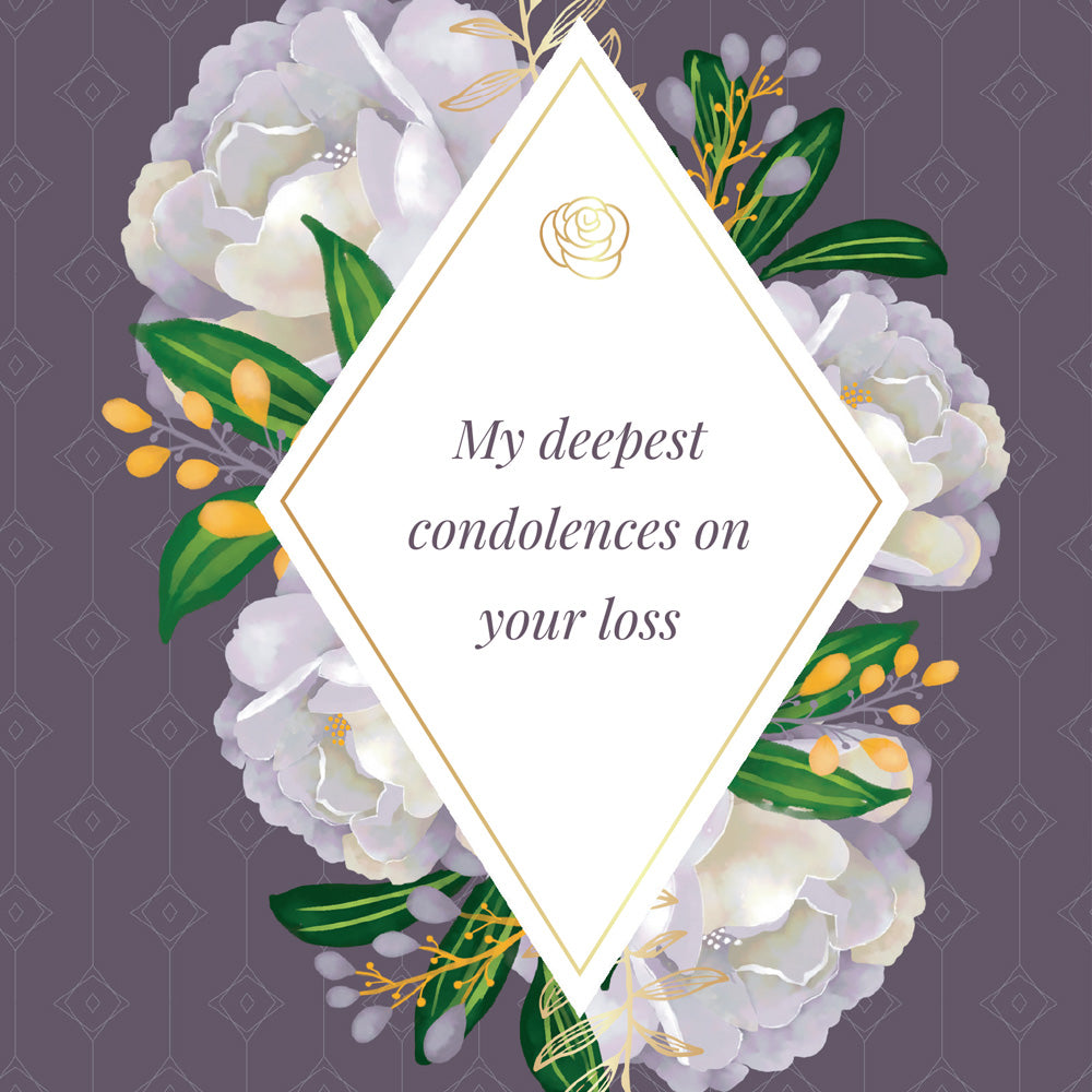 Sympathy Card Purple Flowers