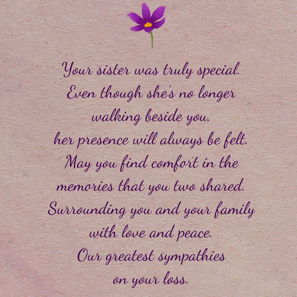 Sympathy Card Loss of Sister