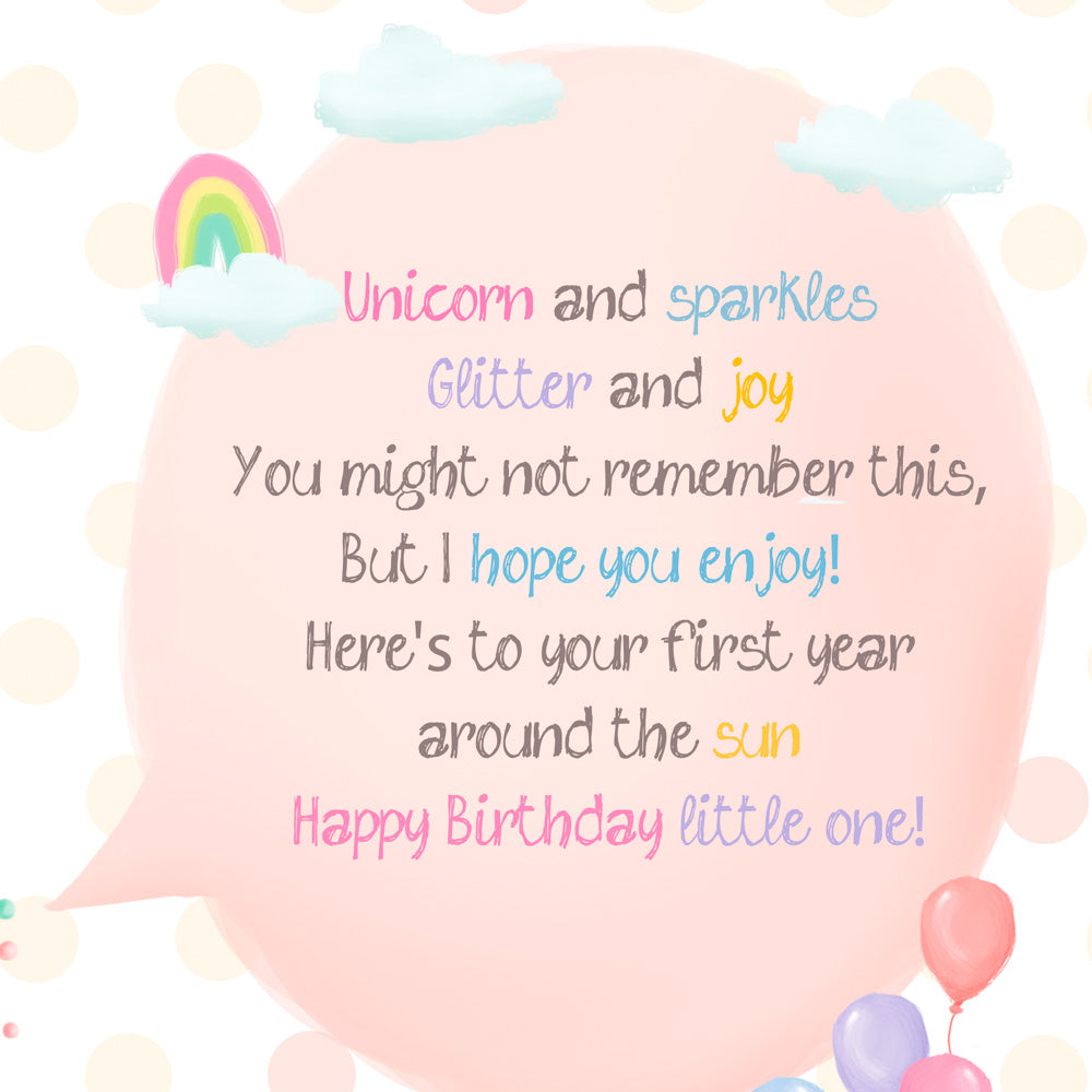 First (1st) Birthday Card