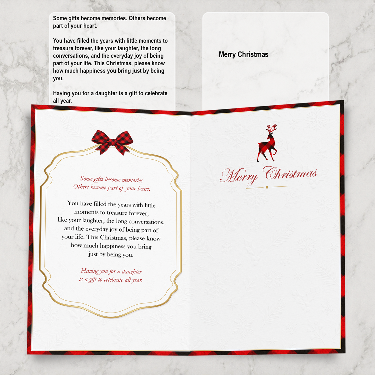 Daughter Christmas Card — inside