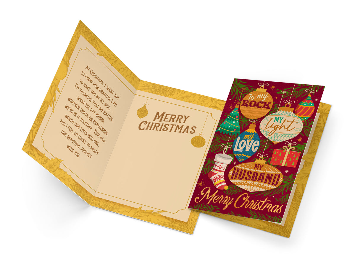 Husband Christmas Card — open-card-outside