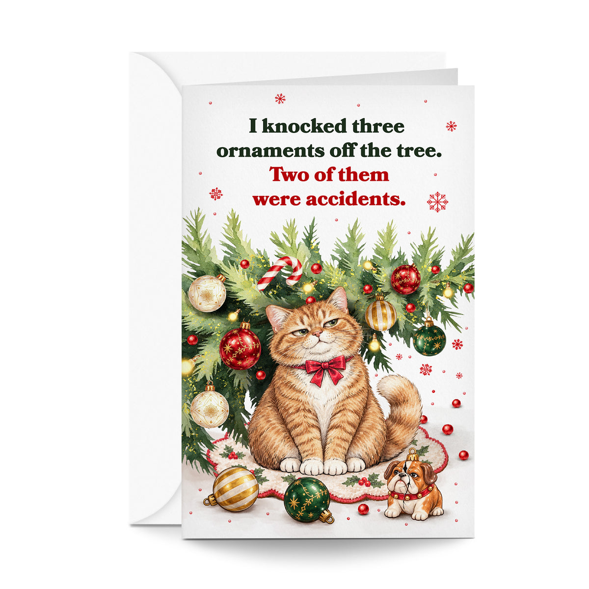 Funny Cat Christmas Card — front