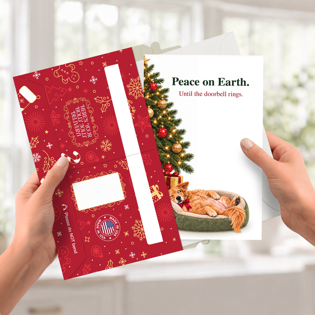 Funny Dog Christmas Card — pullout