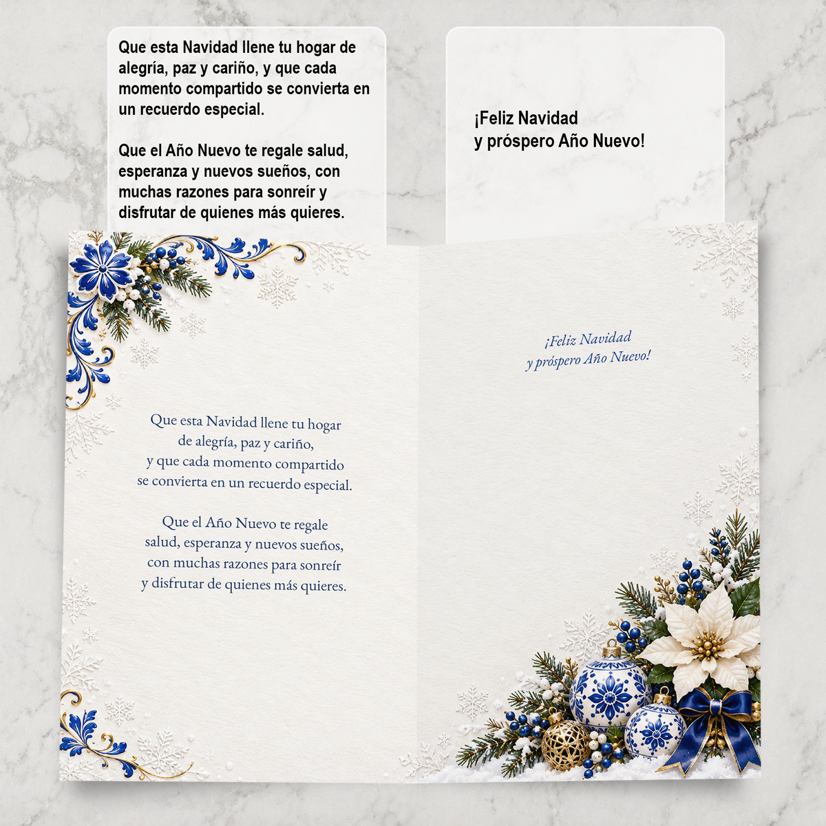 Spanish Christmas Card - Feliz Navidad — inside