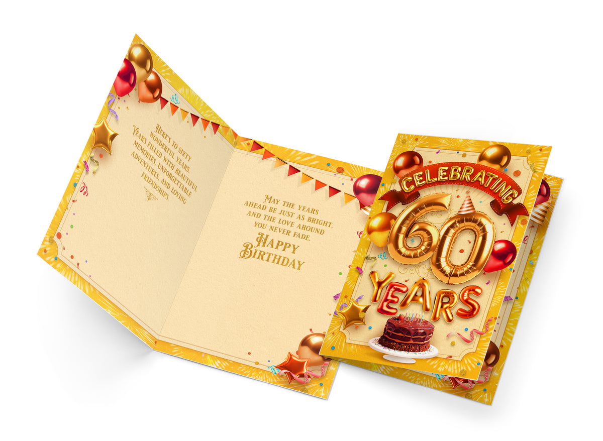 60th Birthday Card — open-card-outside