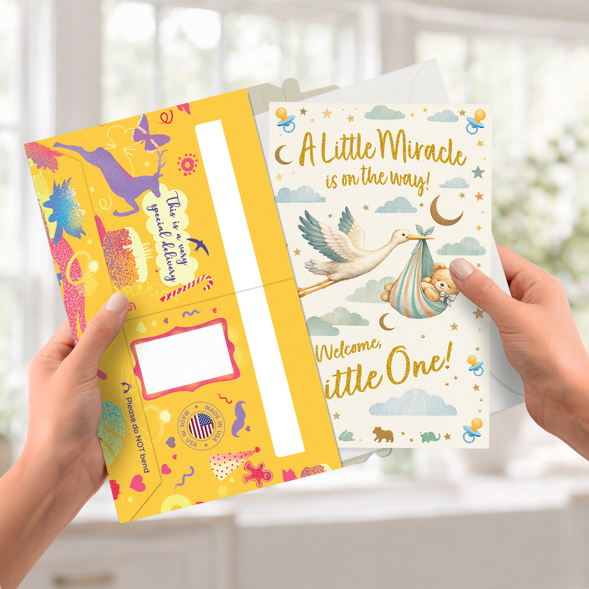 New Baby Shower Congratulations Card — pullout