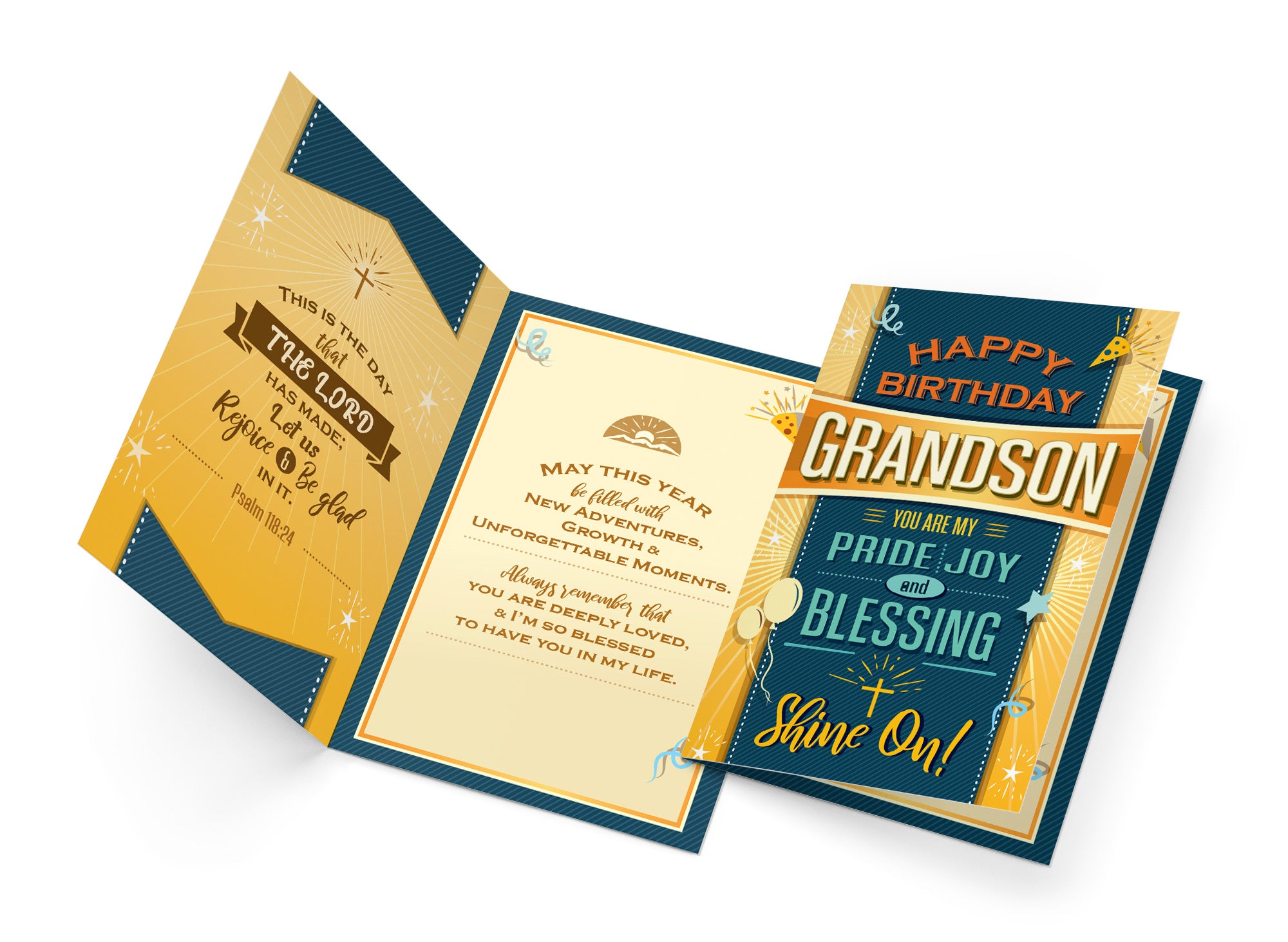 Religious Birthday Card For Grandson