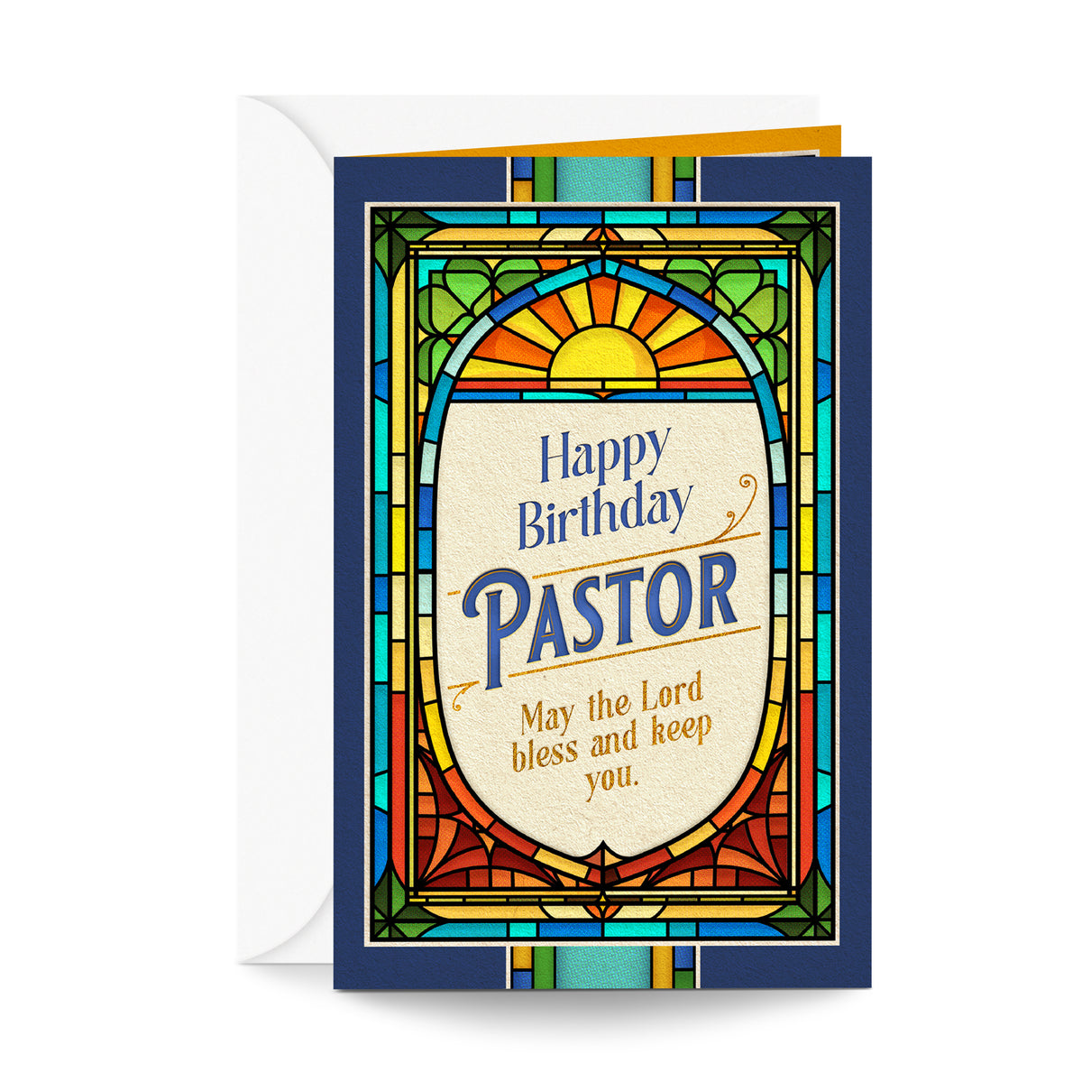 Religious Pastor Birthday Card — front