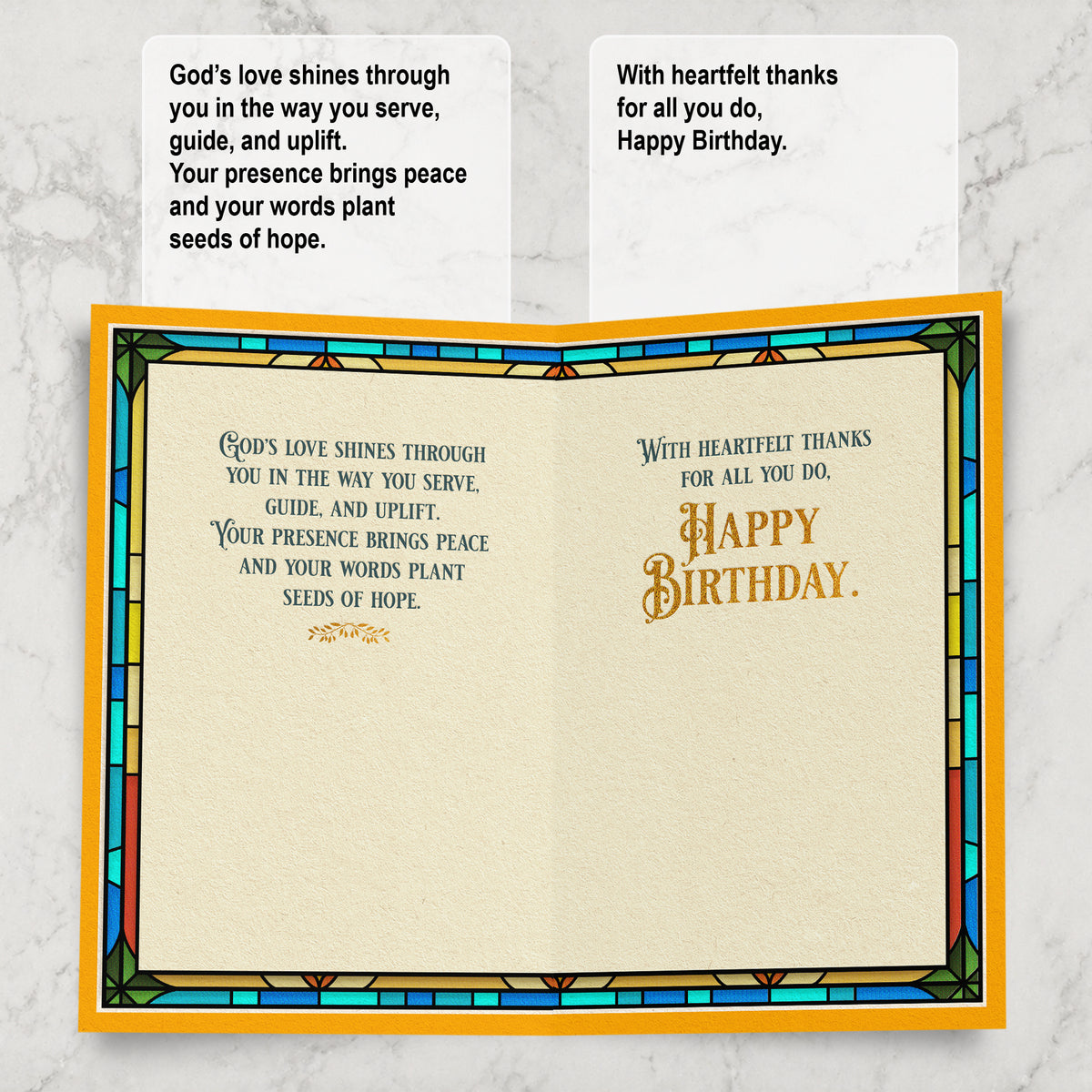 Religious Pastor Birthday Card — inside
