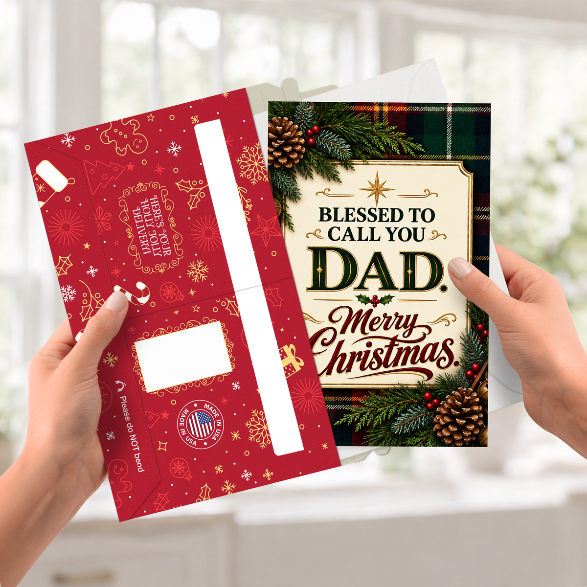 Religious Dad Christmas Card — pullout