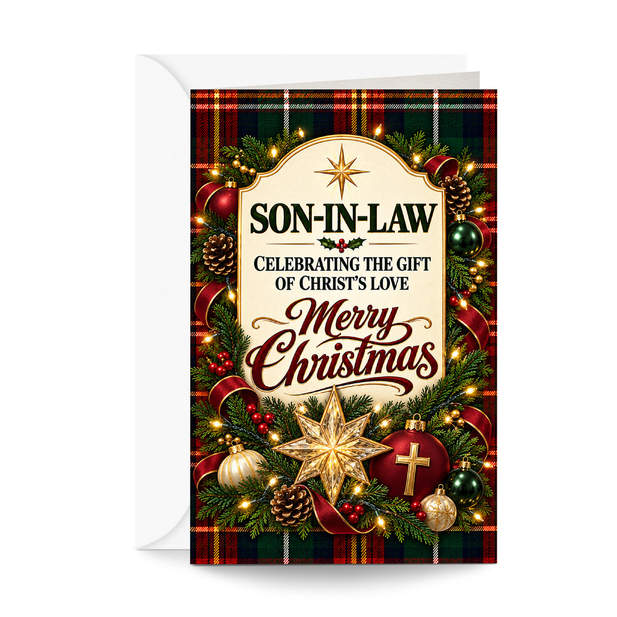 Religious Son In Law Christmas Card — front