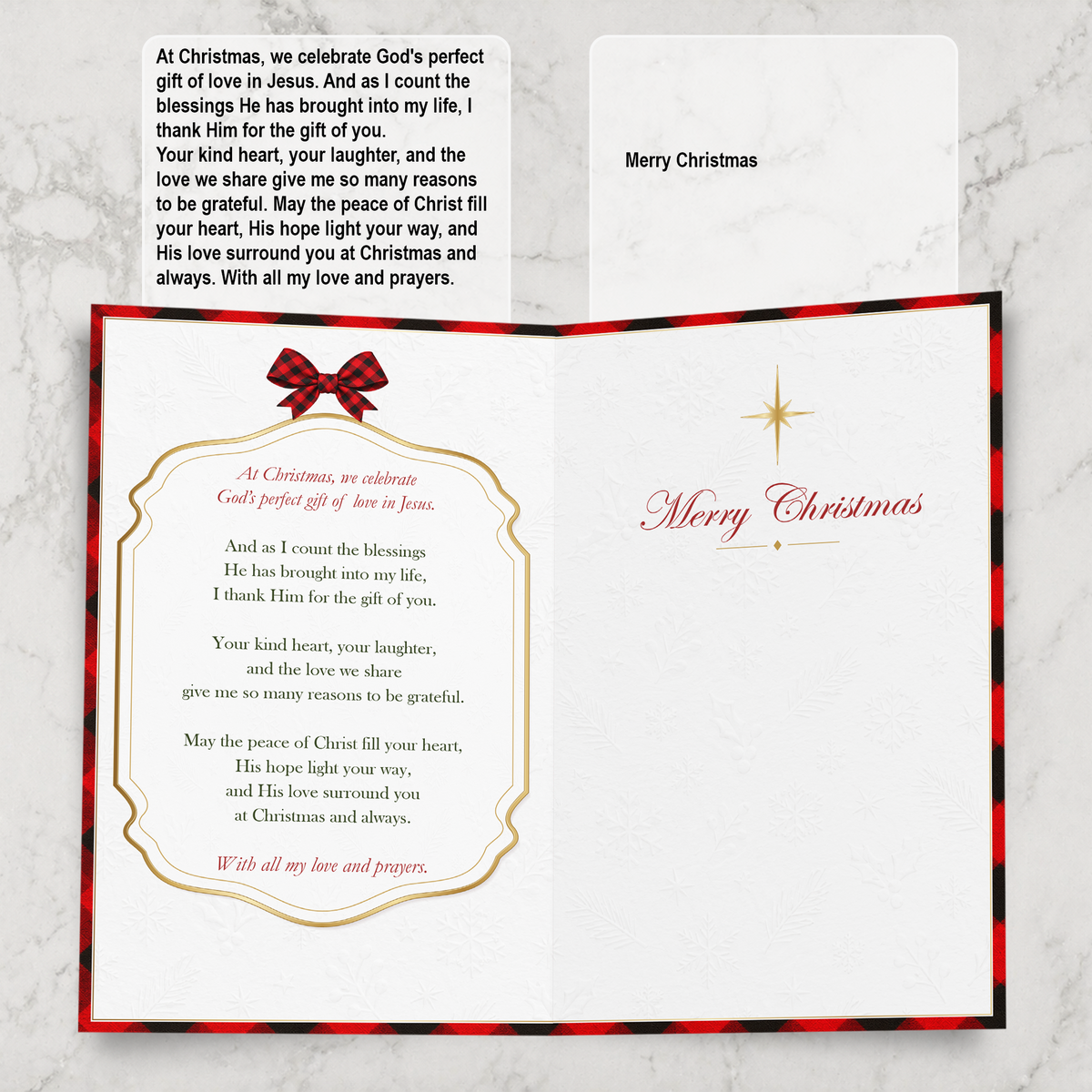 Religious Daughter Christmas Card — inside