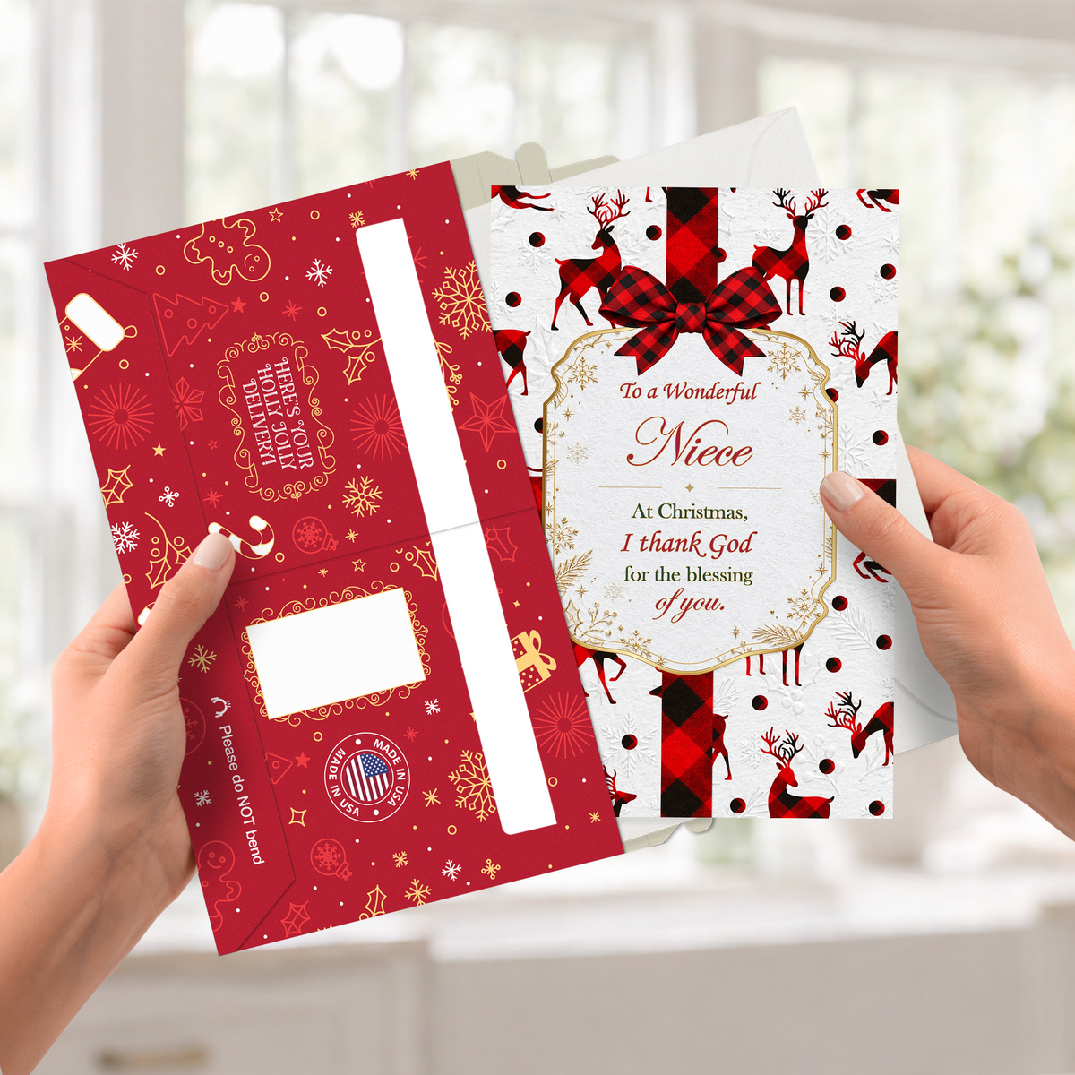 Religious Niece Christmas Card — pullout