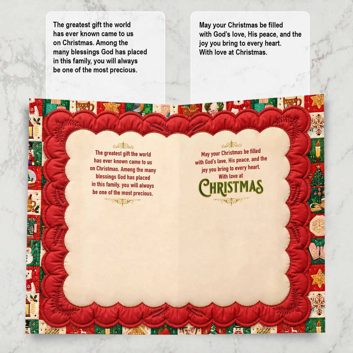 Religious Granddaughter Christmas Card — inside