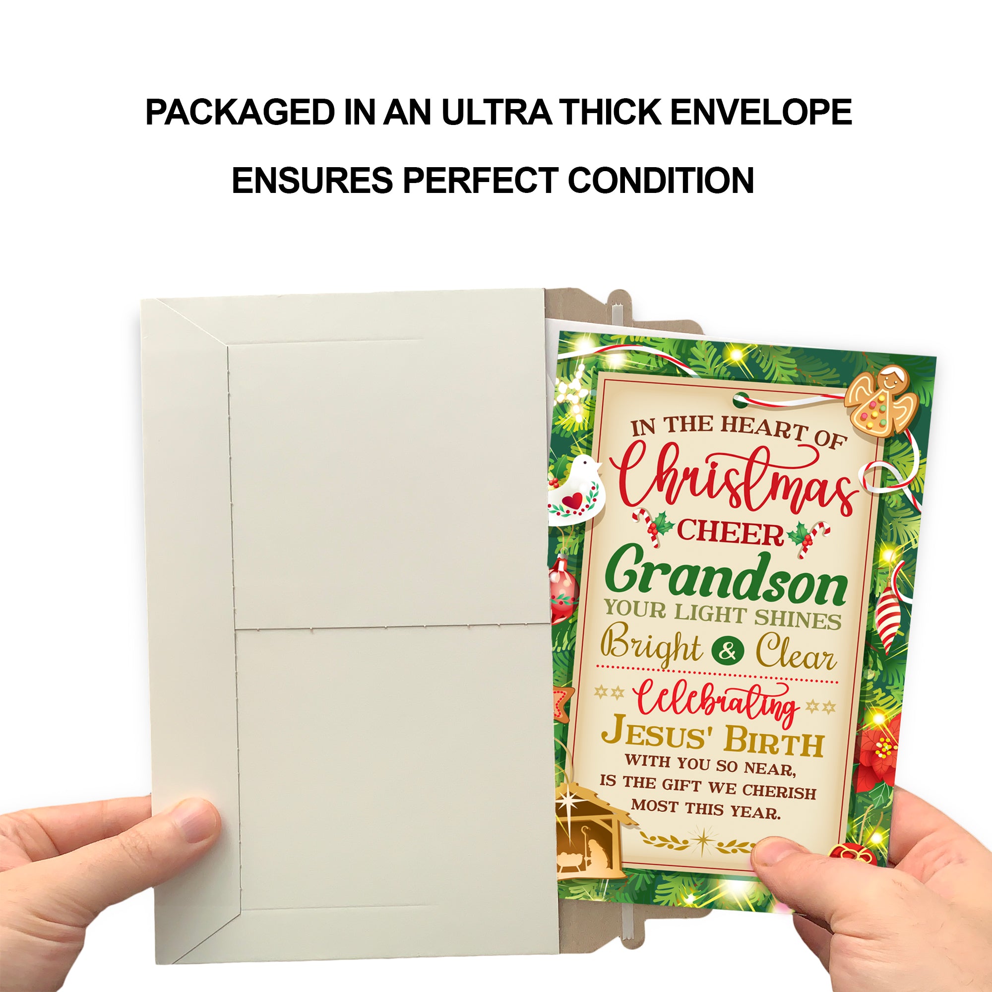 Religious Grandson Christmas Card