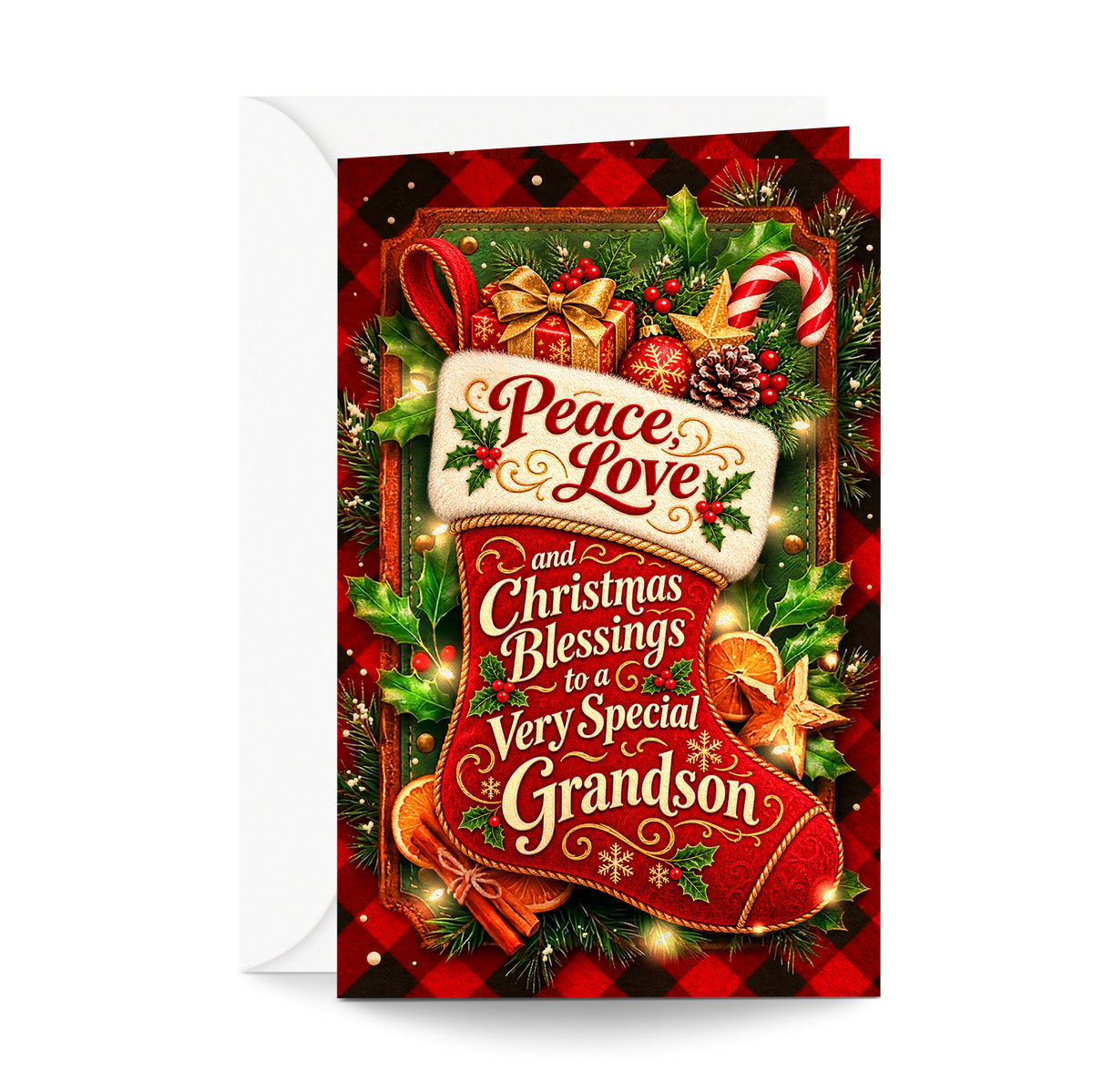 Religious Grandson Christmas Card — front