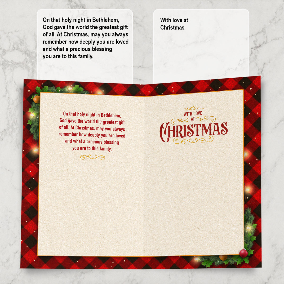 Religious Grandson Christmas Card — inside