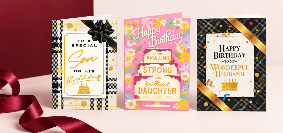 Colorful birthday cards for your son, daughter and husband