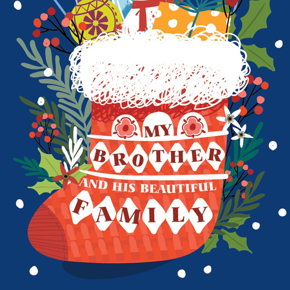 Merry Christmas Card For Brother & Family