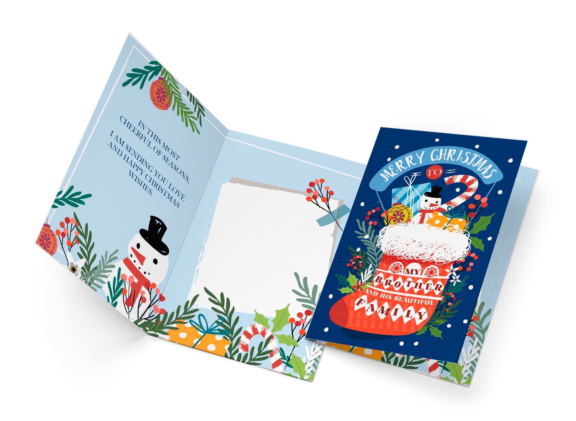 Merry Christmas Card For Brother & Family
