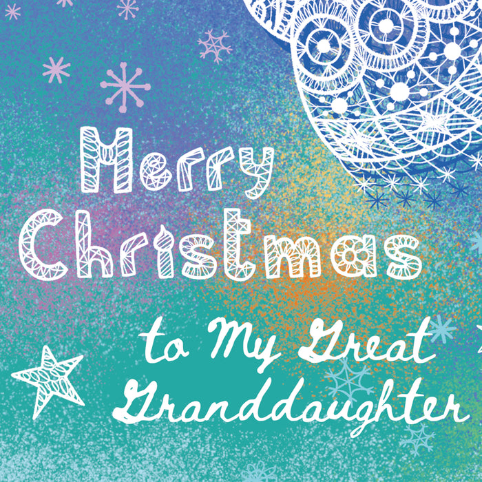 Merry Christmas Card For Great Granddaughter