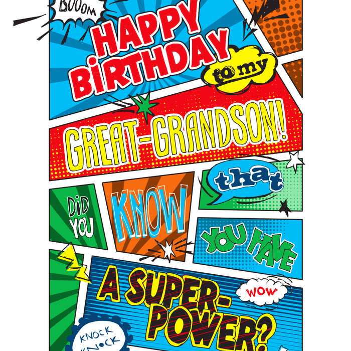 Great Grandson Birthday Card Superhero Theme