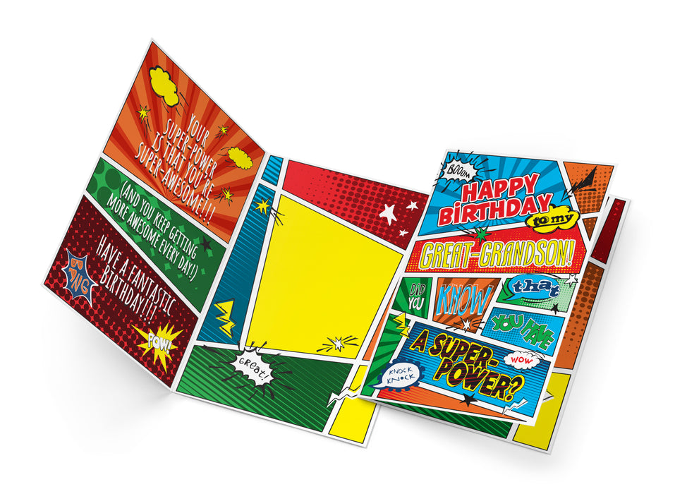 Great Grandson Birthday Card Superhero Theme