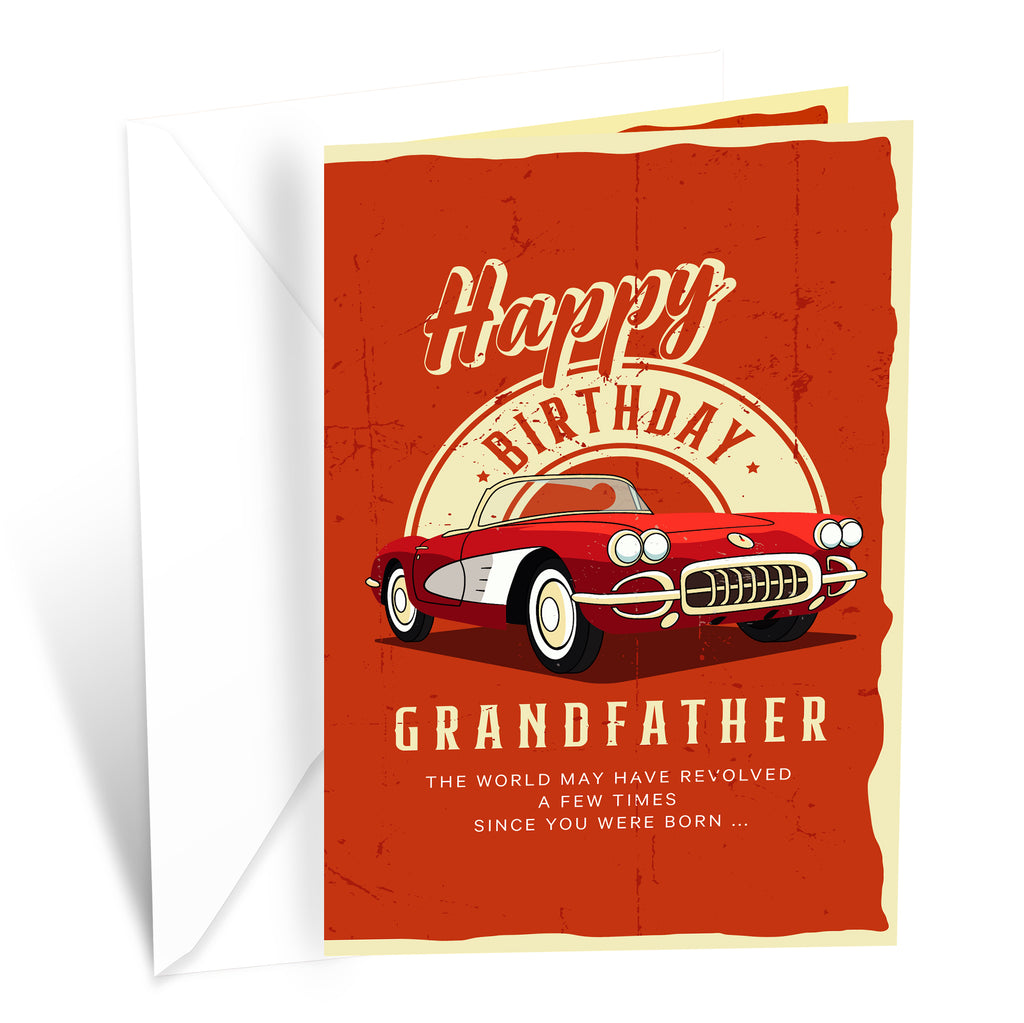 Old English Co. Geburtstagskarte Für Opa – „Best Grandad In The World“, Innen Leer, Nachhaltig Aus Großbritannien