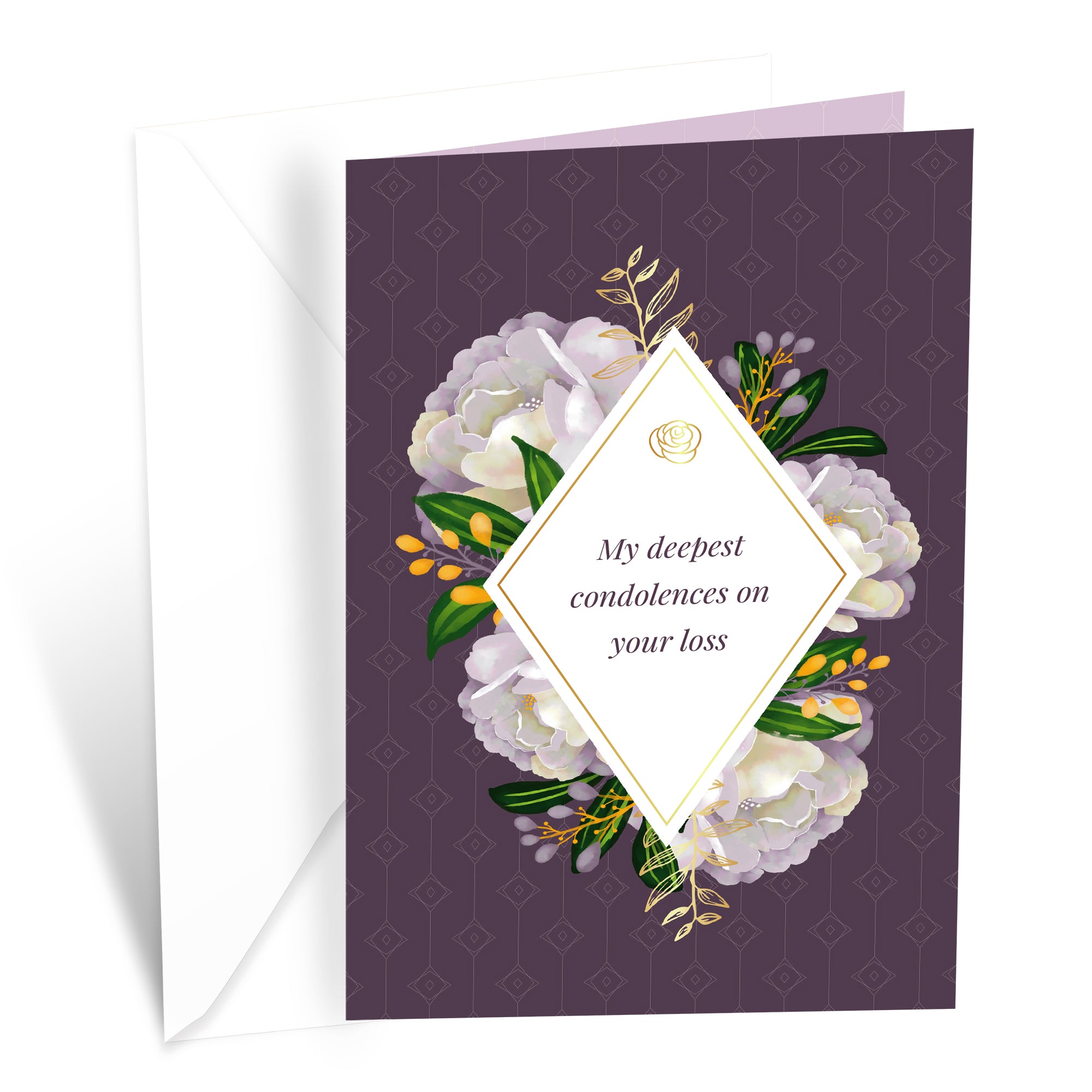 Sympathy Card Purple Flowers