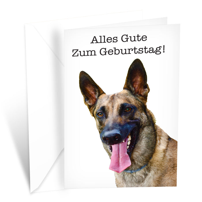 Funny Dog Birthday Card Pun With  German Shepherd